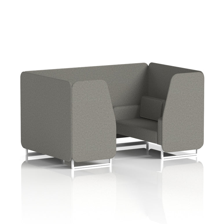 Brixworth Single Tone Office Booth – 2/4/6 Seater, Multiple Panel & Sofa Colours, Black or White Frame, Plywood/Foam/Fabric, Self-Assembly, 10yr Frame Warranty