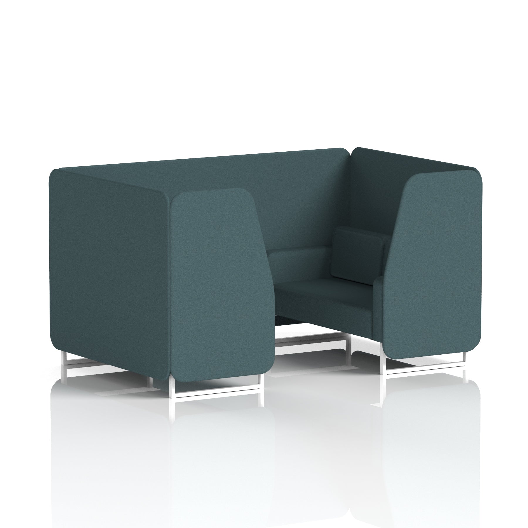 Brixworth Single Tone Office Booth – 2/4/6 Seater, Multiple Panel & Sofa Colours, Black or White Frame, Plywood/Foam/Fabric, Self-Assembly, 10yr Frame Warranty