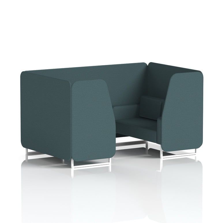 Brixworth Single Tone Office Booth – 2/4/6 Seater, Multiple Panel & Sofa Colours, Black or White Frame, Plywood/Foam/Fabric, Self-Assembly, 10yr Frame Warranty