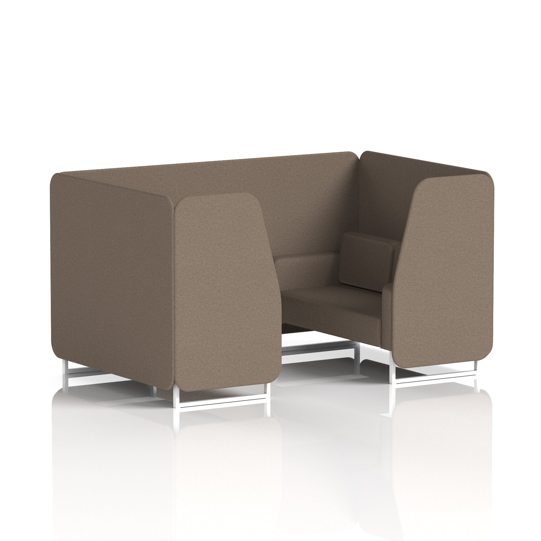 Brixworth Single Tone Office Booth – 2/4/6 Seater, Multiple Panel & Sofa Colours, Black or White Frame, Plywood/Foam/Fabric, Self-Assembly, 10yr Frame Warranty