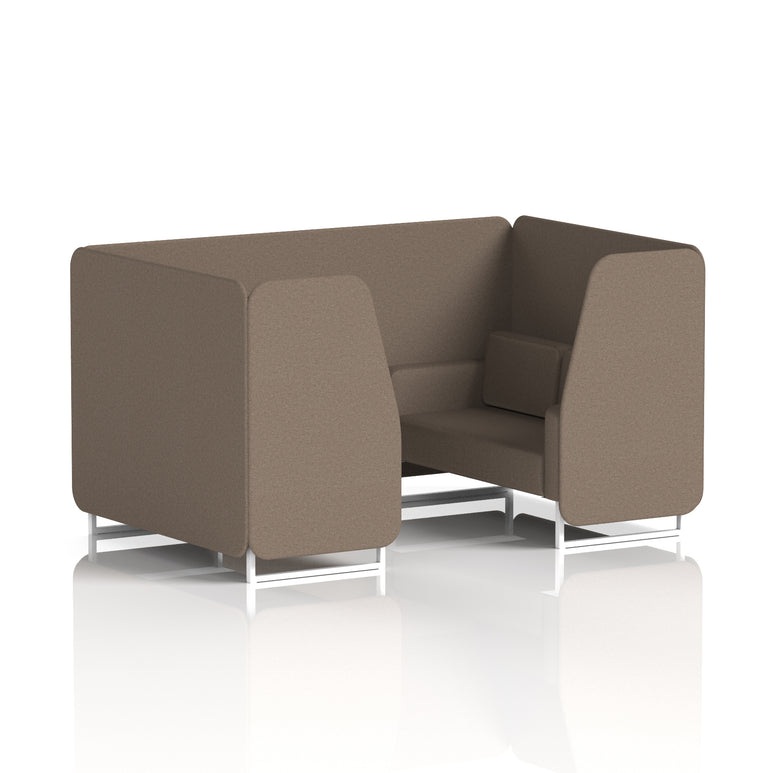 Brixworth Single Tone Office Booth – 2/4/6 Seater, Multiple Panel & Sofa Colours, Black or White Frame, Plywood/Foam/Fabric, Self-Assembly, 10yr Frame Warranty