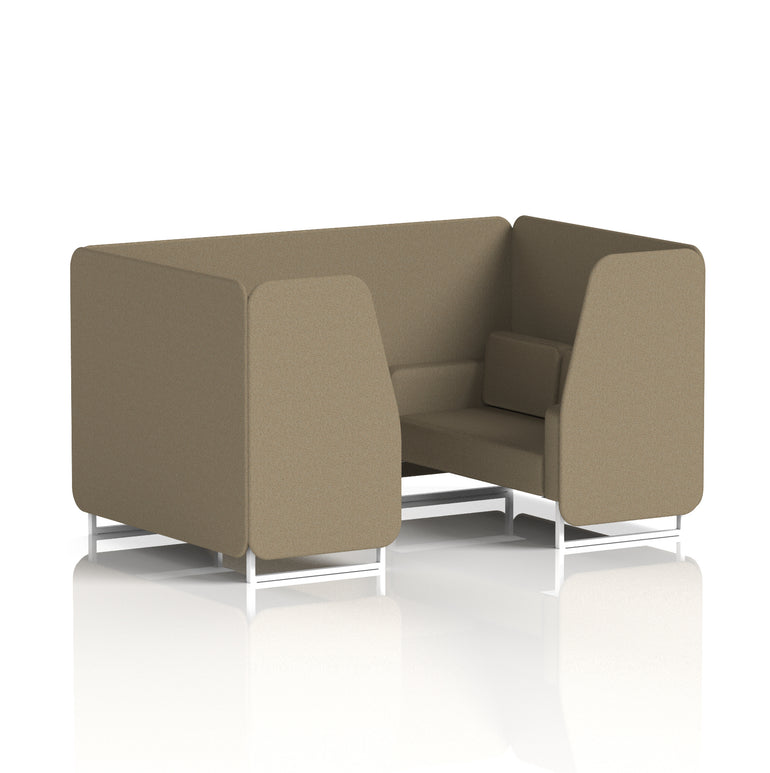 Brixworth Single Tone Office Booth – 2/4/6 Seater, Multiple Panel & Sofa Colours, Black or White Frame, Plywood/Foam/Fabric, Self-Assembly, 10yr Frame Warranty