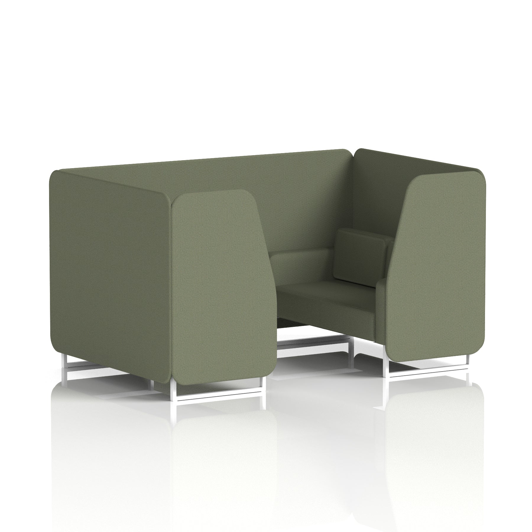 Brixworth Single Tone Office Booth – 2/4/6 Seater, Multiple Panel & Sofa Colours, Black or White Frame, Plywood/Foam/Fabric, Self-Assembly, 10yr Frame Warranty