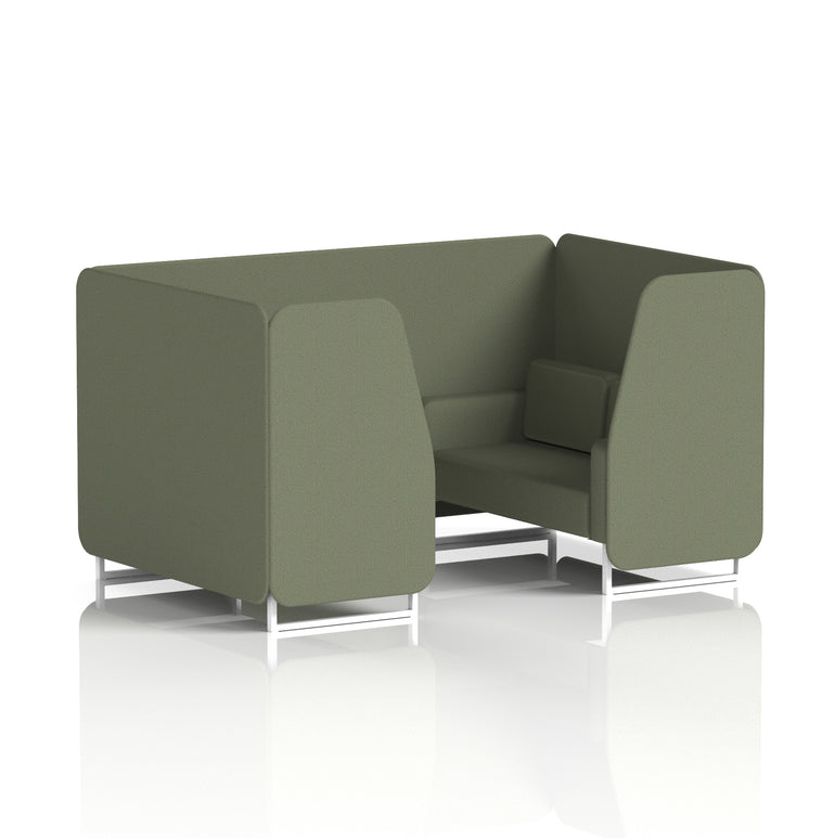 Brixworth Single Tone Office Booth – 2/4/6 Seater, Multiple Panel & Sofa Colours, Black or White Frame, Plywood/Foam/Fabric, Self-Assembly, 10yr Frame Warranty