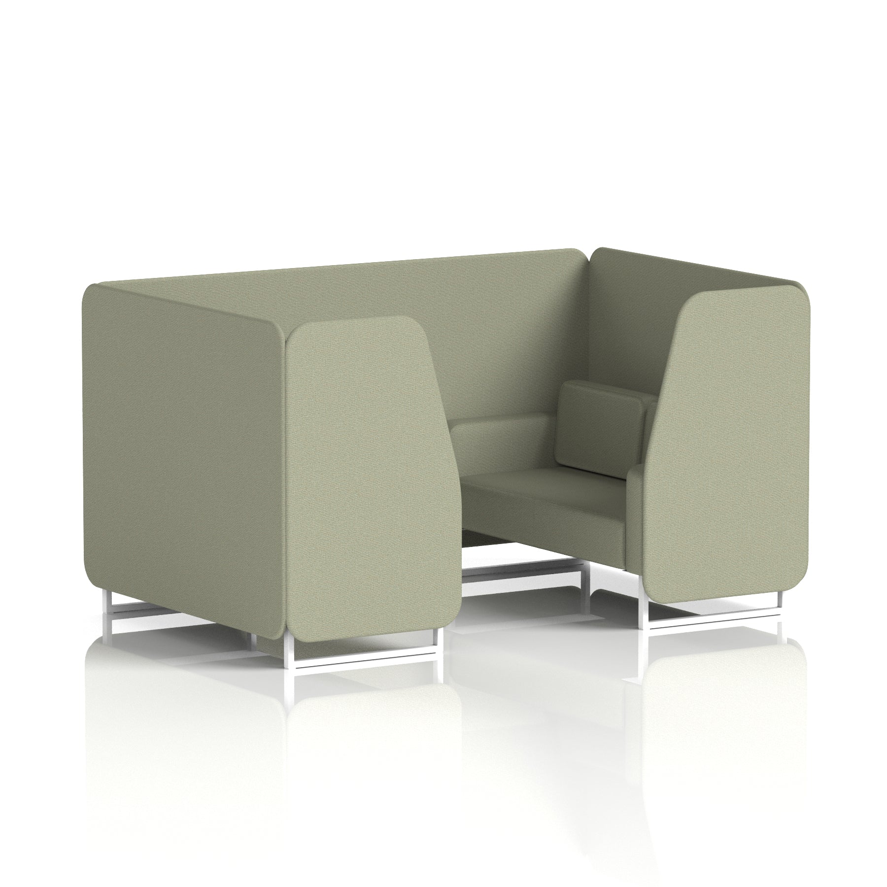 Brixworth Single Tone Office Booth – 2/4/6 Seater, Multiple Panel & Sofa Colours, Black or White Frame, Plywood/Foam/Fabric, Self-Assembly, 10yr Frame Warranty