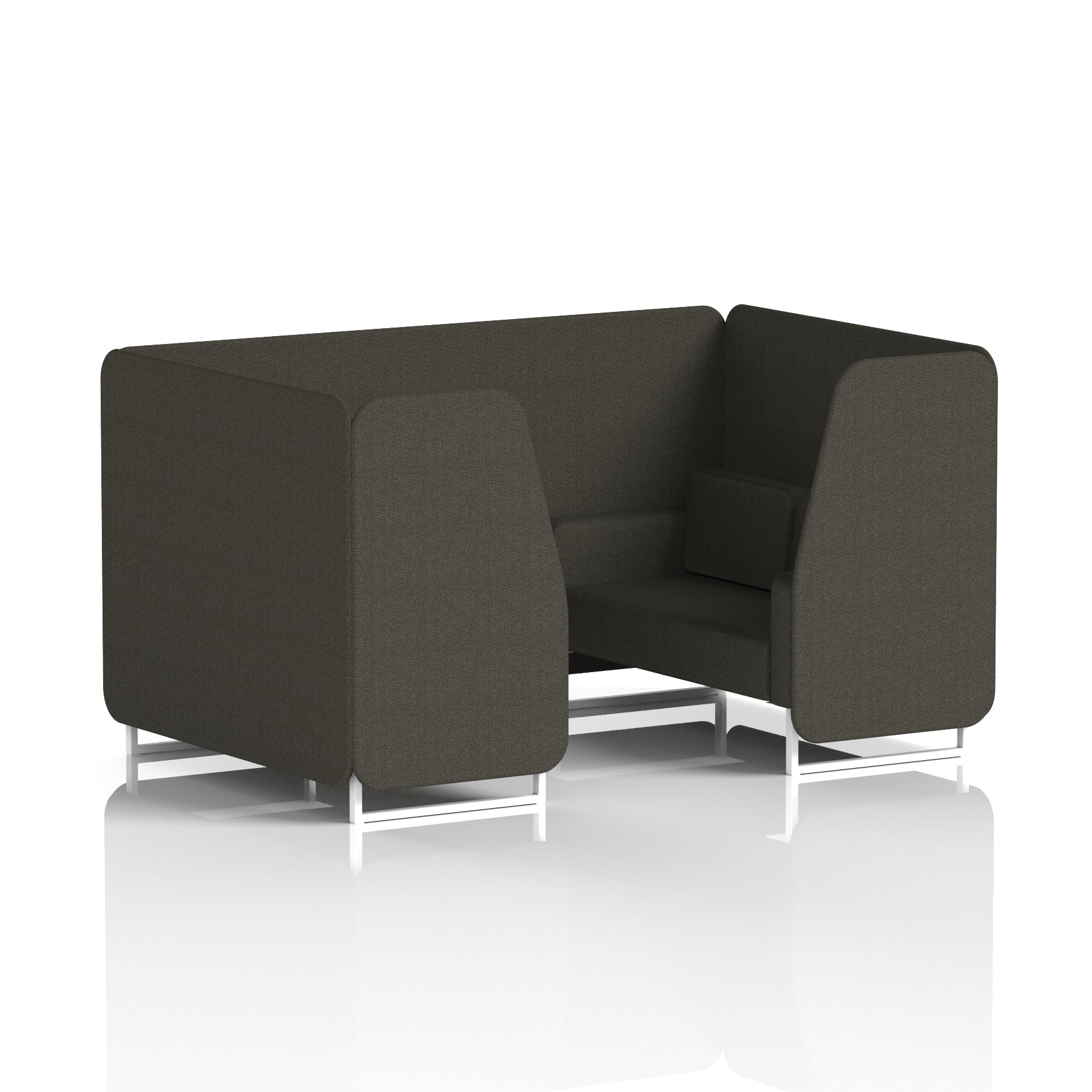 Brixworth Single Tone Office Booth – 2/4/6 Seater, Multiple Panel & Sofa Colours, Black or White Frame, Plywood/Foam/Fabric, Self-Assembly, 10yr Frame Warranty
