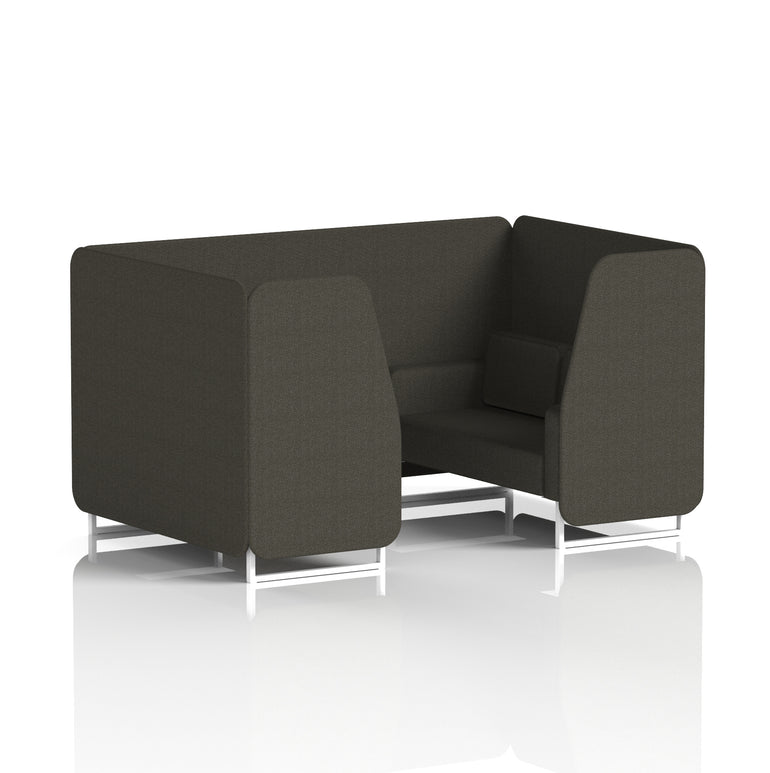 Brixworth Single Tone Office Booth – 2/4/6 Seater, Multiple Panel & Sofa Colours, Black or White Frame, Plywood/Foam/Fabric, Self-Assembly, 10yr Frame Warranty