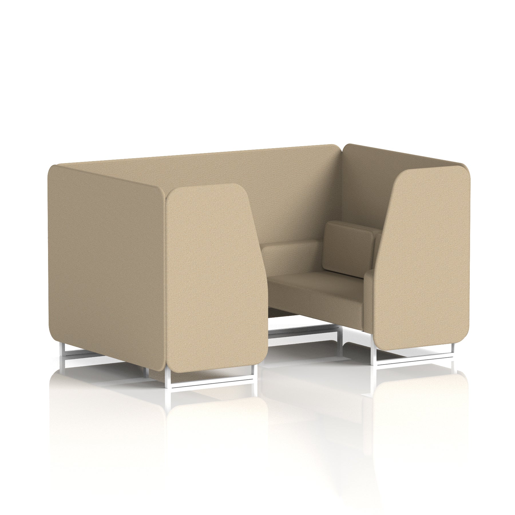 Brixworth Single Tone Office Booth – 2/4/6 Seater, Multiple Panel & Sofa Colours, Black or White Frame, Plywood/Foam/Fabric, Self-Assembly, 10yr Frame Warranty