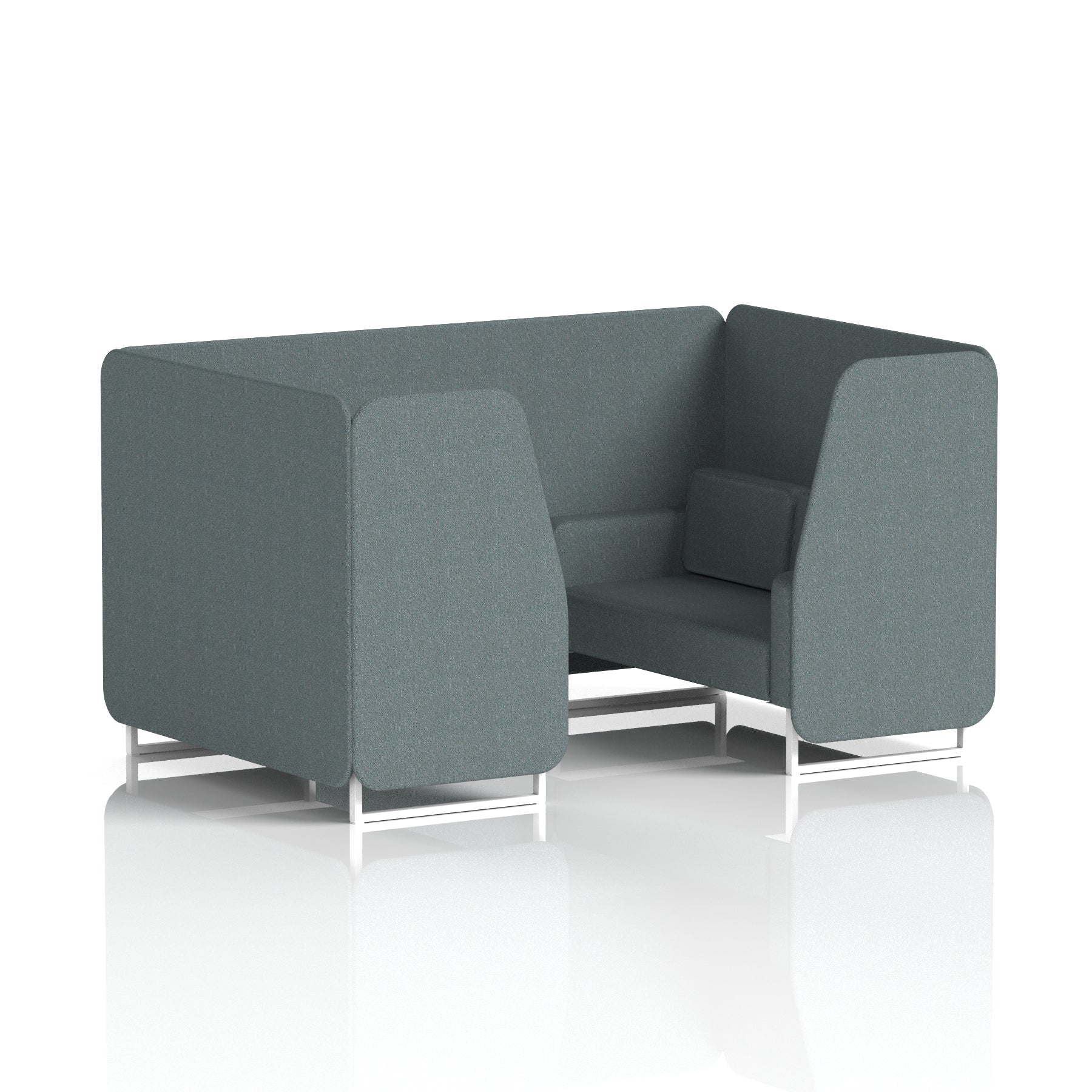 Brixworth Single Tone Office Booth – 2/4/6 Seater, Multiple Panel & Sofa Colours, Black or White Frame, Plywood/Foam/Fabric, Self-Assembly, 10yr Frame Warranty