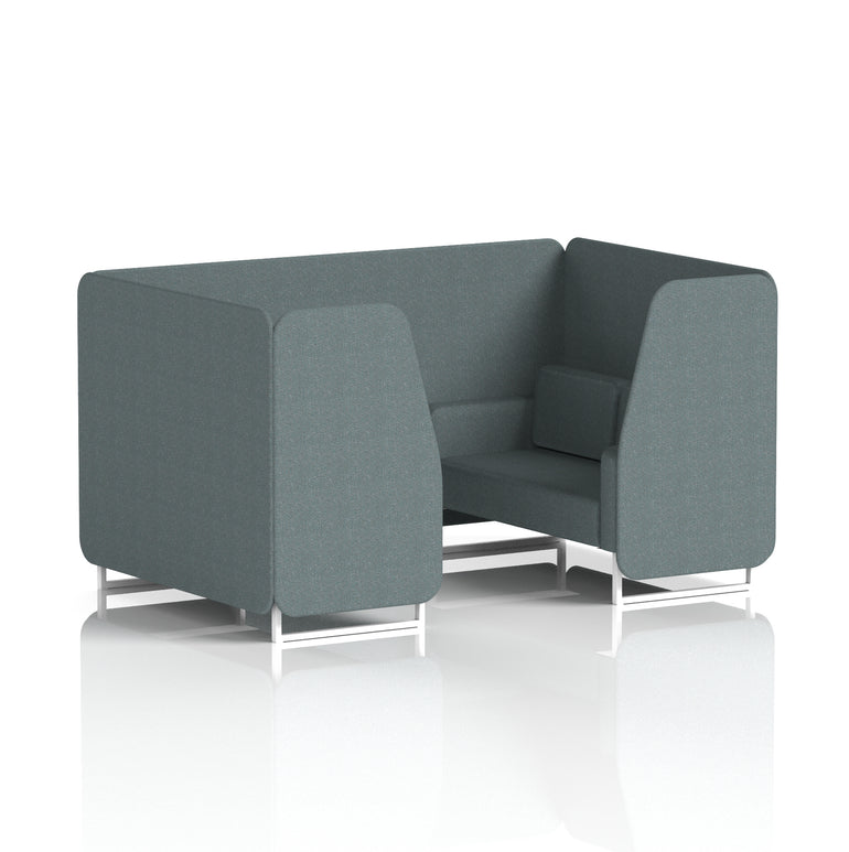 Brixworth Single Tone Office Booth – 2/4/6 Seater, Multiple Panel & Sofa Colours, Black or White Frame, Plywood/Foam/Fabric, Self-Assembly, 10yr Frame Warranty