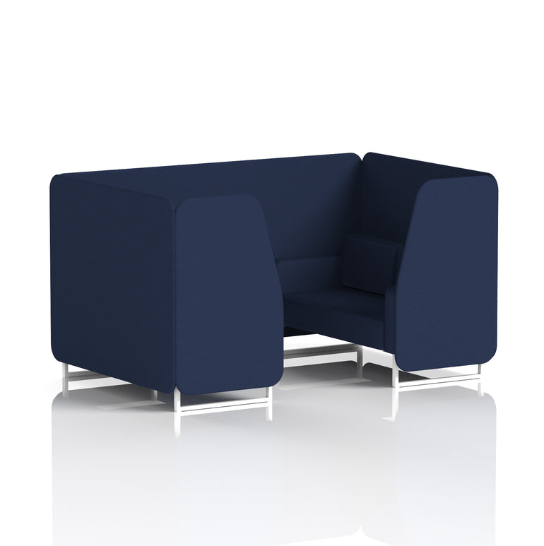Brixworth Single Tone Office Booth – 2/4/6 Seater, Multiple Panel & Sofa Colours, Black or White Frame, Plywood/Foam/Fabric, Self-Assembly, 10yr Frame Warranty