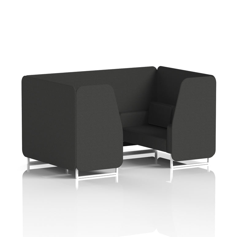 Brixworth Single Tone Office Booth – 2/4/6 Seater, Multiple Panel & Sofa Colours, Black or White Frame, Plywood/Foam/Fabric, Self-Assembly, 10yr Frame Warranty