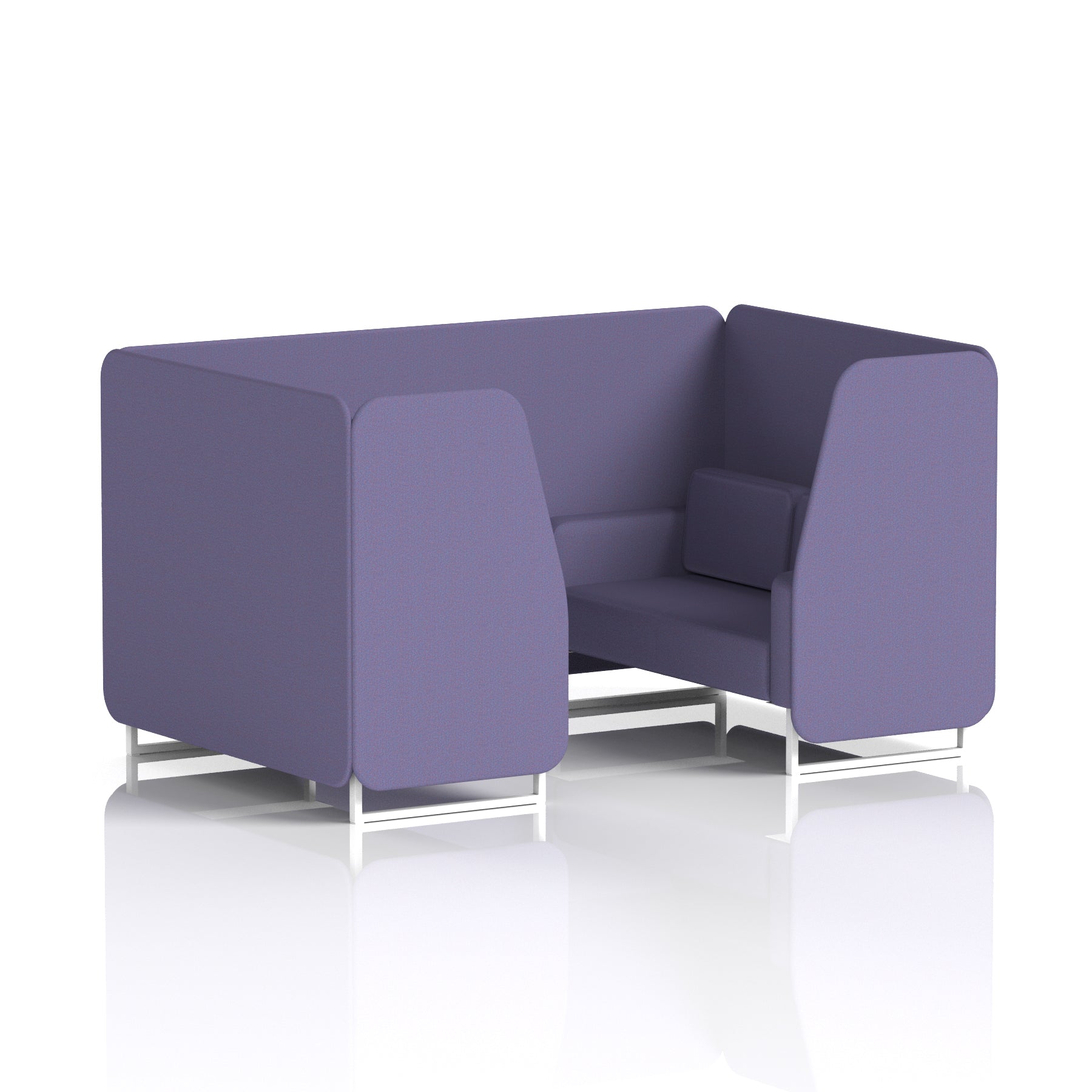 Brixworth Single Tone Office Booth – 2/4/6 Seater, Multiple Panel & Sofa Colours, Black or White Frame, Plywood/Foam/Fabric, Self-Assembly, 10yr Frame Warranty