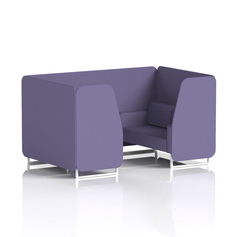 Brixworth Single Tone Office Booth – 2/4/6 Seater, Multiple Panel & Sofa Colours, Black or White Frame, Plywood/Foam/Fabric, Self-Assembly, 10yr Frame Warranty