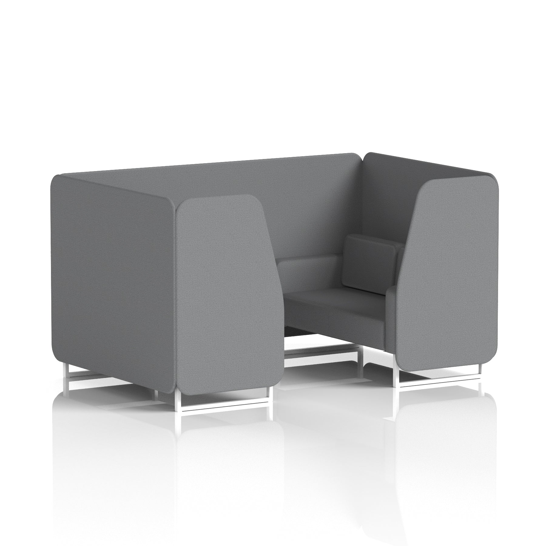 Brixworth Single Tone Office Booth – 2/4/6 Seater, Multiple Panel & Sofa Colours, Black or White Frame, Plywood/Foam/Fabric, Self-Assembly, 10yr Frame Warranty