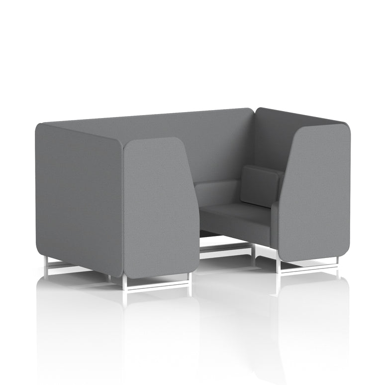 Brixworth Single Tone Office Booth – 2/4/6 Seater, Multiple Panel & Sofa Colours, Black or White Frame, Plywood/Foam/Fabric, Self-Assembly, 10yr Frame Warranty
