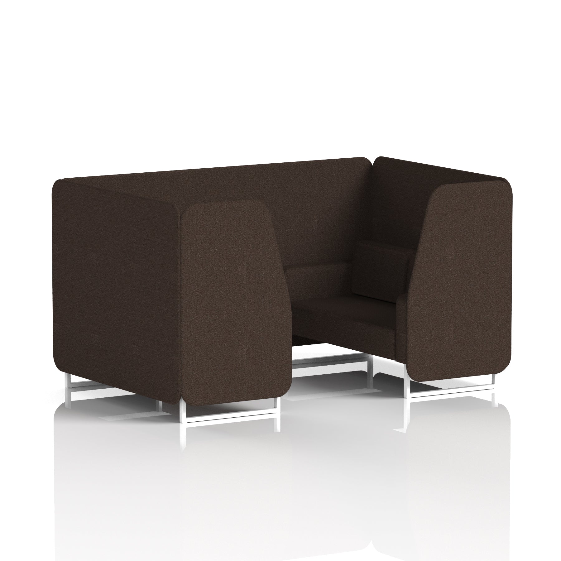 Brixworth Single Tone Office Booth – 2/4/6 Seater, Multiple Panel & Sofa Colours, Black or White Frame, Plywood/Foam/Fabric, Self-Assembly, 10yr Frame Warranty