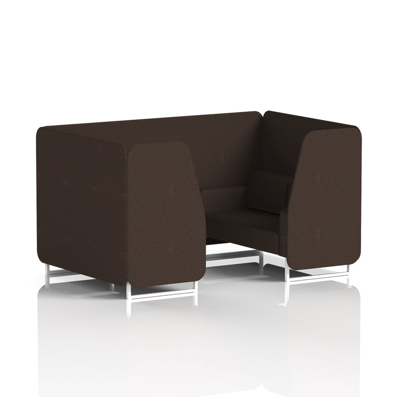 Brixworth Single Tone Office Booth – 2/4/6 Seater, Multiple Panel & Sofa Colours, Black or White Frame, Plywood/Foam/Fabric, Self-Assembly, 10yr Frame Warranty