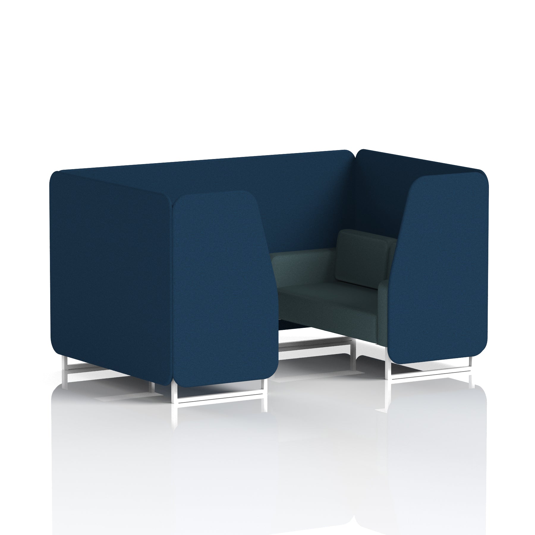 Brixworth Booth in Two Tone – 2, 4 or 6 Seater, Multiple Two-Tone Colour Options, Black or White Frame, Self-Assembly, Fabric & Foam, 10 Year Frame Warranty