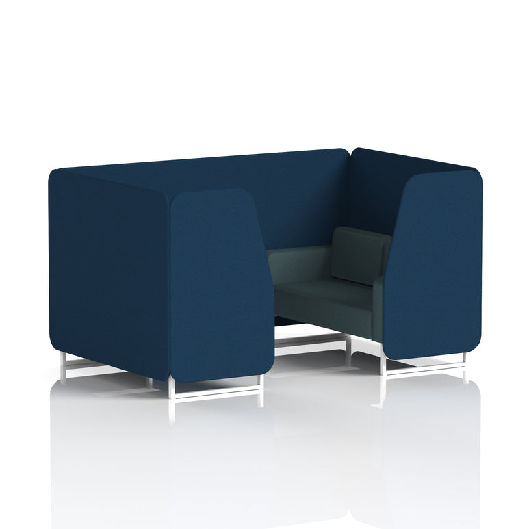 Brixworth Booth in Two Tone – 2, 4 or 6 Seater, Multiple Two-Tone Colour Options, Black or White Frame, Self-Assembly, Fabric & Foam, 10 Year Frame Warranty