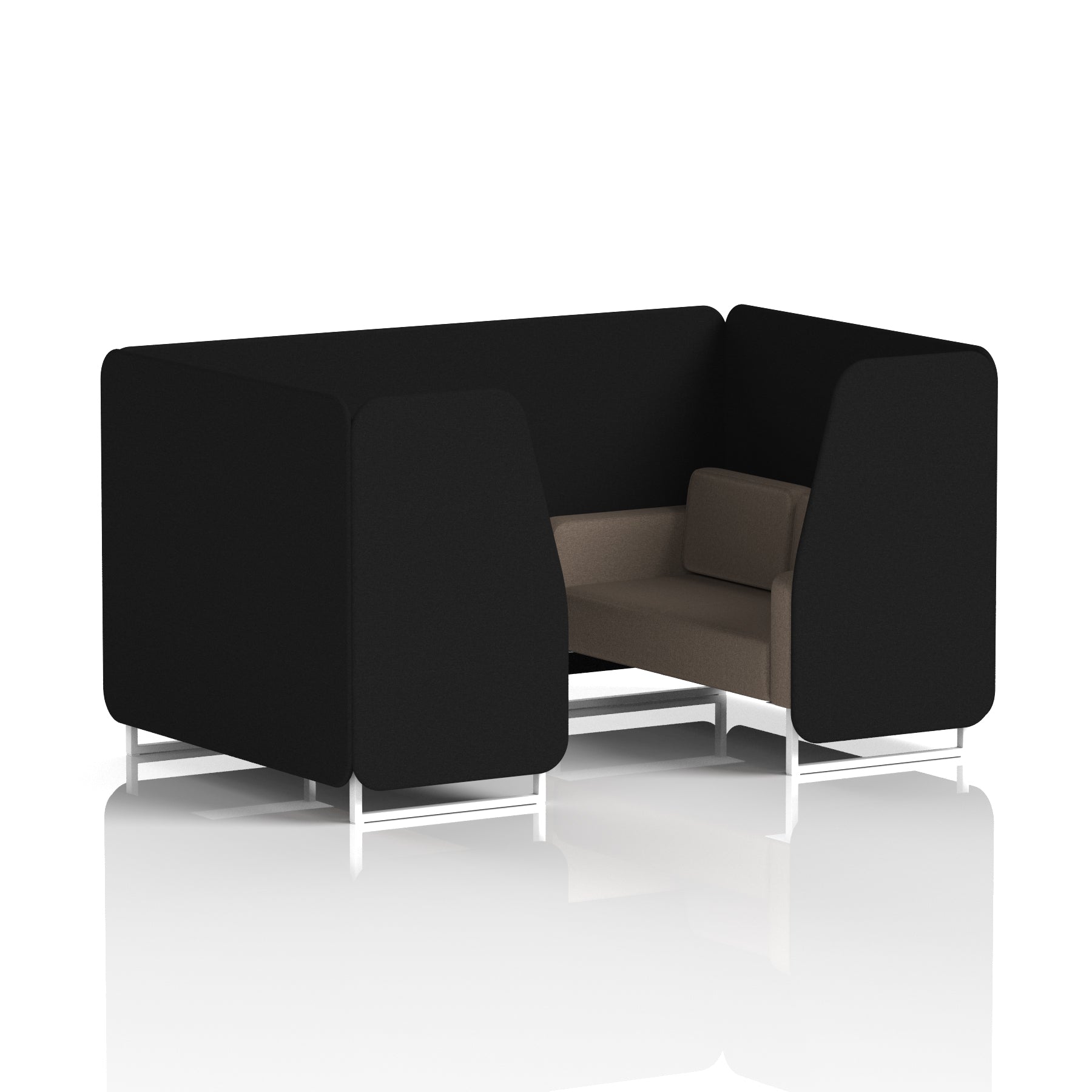 Brixworth Booth in Two Tone – 2, 4 or 6 Seater, Multiple Two-Tone Colour Options, Black or White Frame, Self-Assembly, Fabric & Foam, 10 Year Frame Warranty