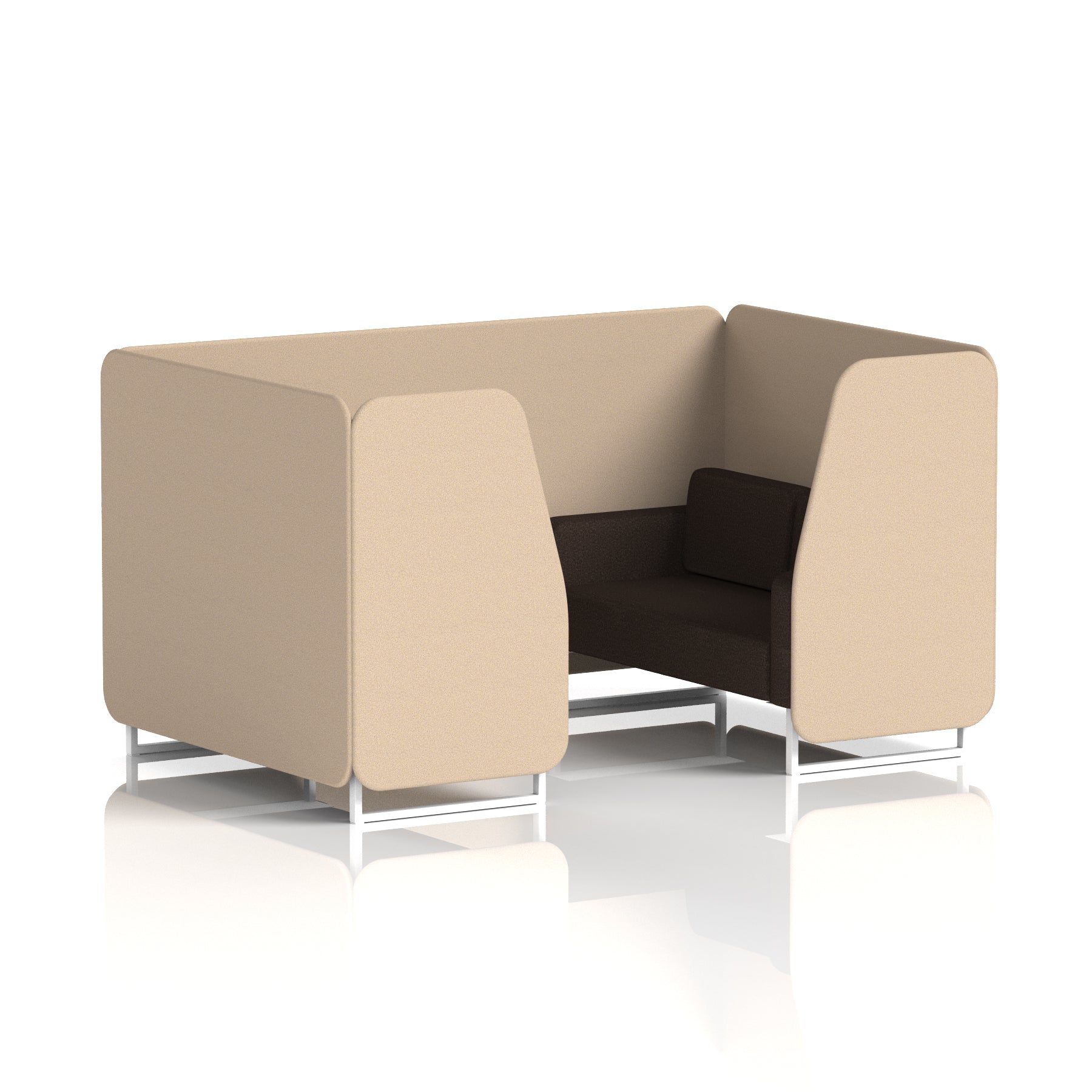 Brixworth Booth in Two Tone – 2, 4 or 6 Seater, Multiple Two-Tone Colour Options, Black or White Frame, Self-Assembly, Fabric & Foam, 10 Year Frame Warranty