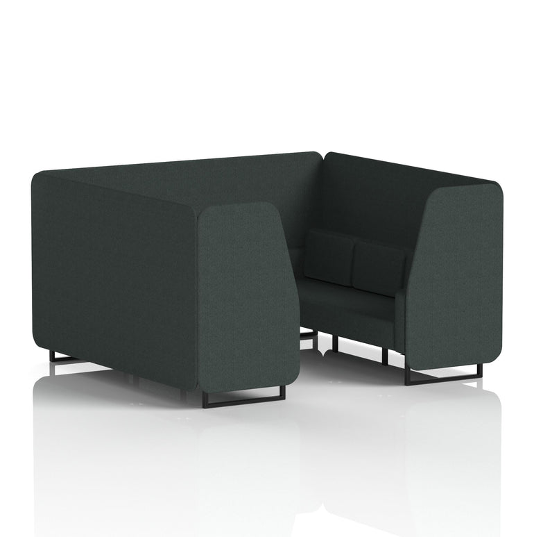 Brixworth Single Tone Office Booth – 2/4/6 Seater, Multiple Panel & Sofa Colours, Black or White Frame, Plywood/Foam/Fabric, Self-Assembly, 10yr Frame Warranty