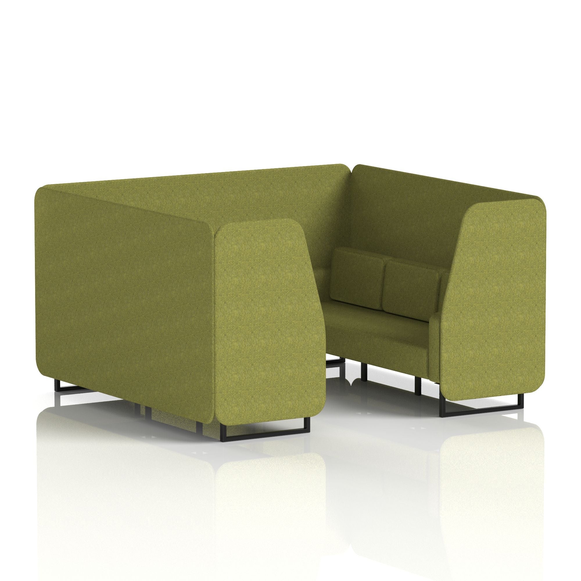 Brixworth Single Tone Office Booth – 2/4/6 Seater, Multiple Panel & Sofa Colours, Black or White Frame, Plywood/Foam/Fabric, Self-Assembly, 10yr Frame Warranty
