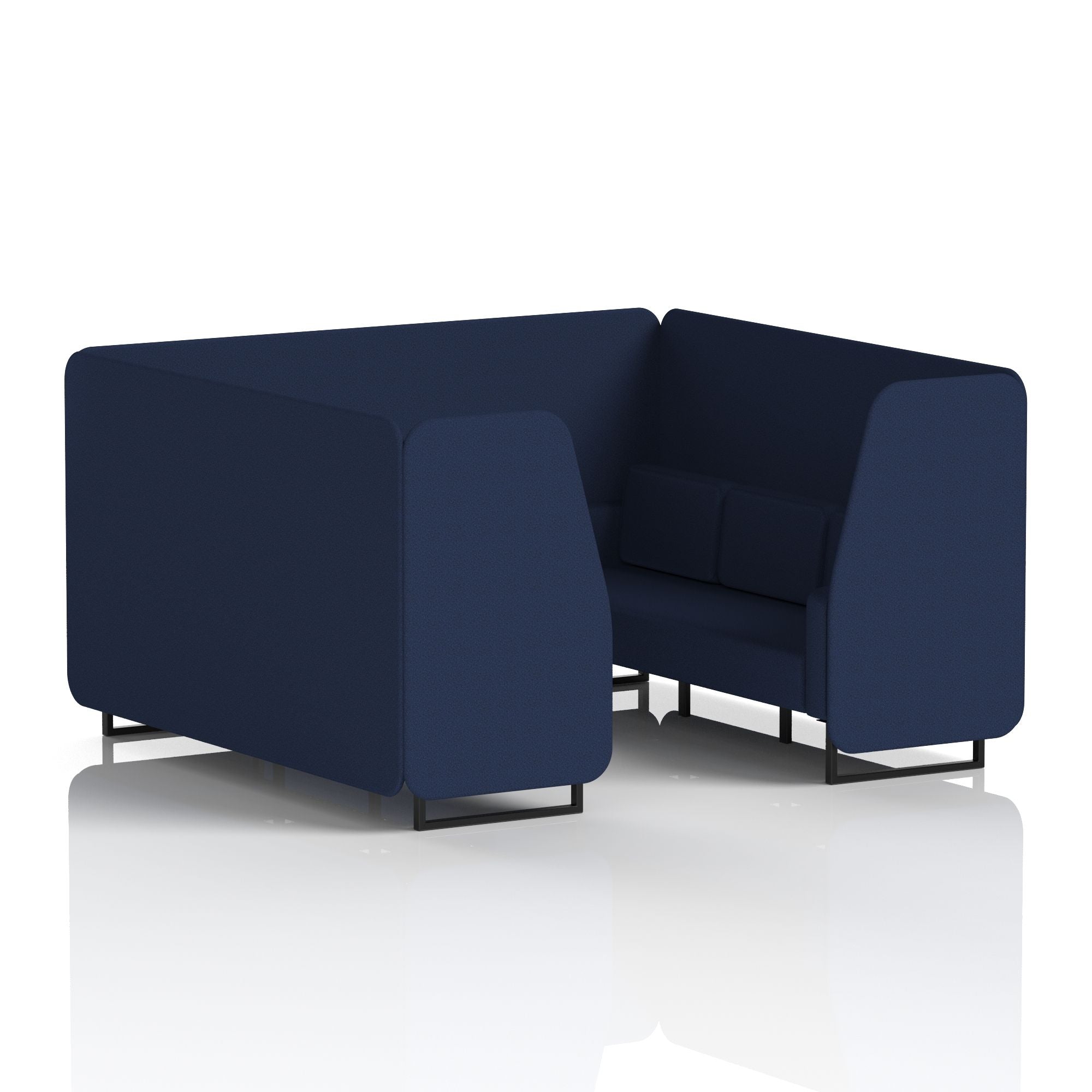 Brixworth Single Tone Office Booth – 2/4/6 Seater, Multiple Panel & Sofa Colours, Black or White Frame, Plywood/Foam/Fabric, Self-Assembly, 10yr Frame Warranty