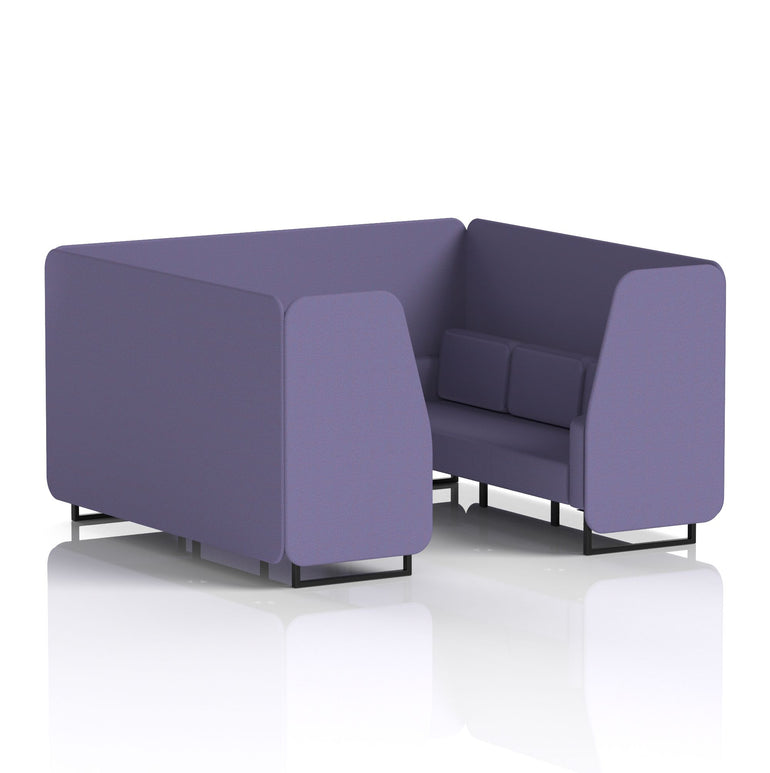 Brixworth Single Tone Office Booth – 2/4/6 Seater, Multiple Panel & Sofa Colours, Black or White Frame, Plywood/Foam/Fabric, Self-Assembly, 10yr Frame Warranty