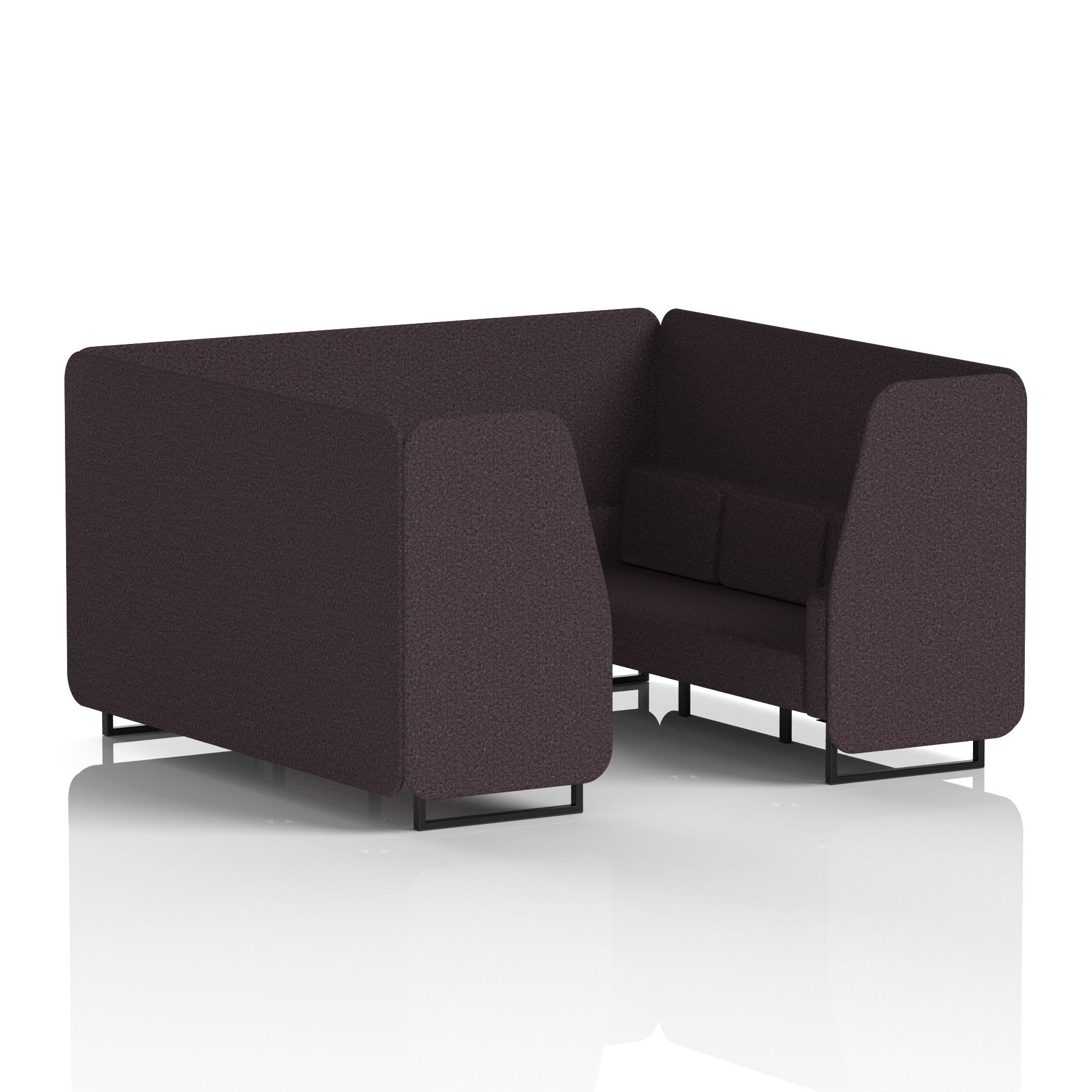 Brixworth Single Tone Office Booth – 2/4/6 Seater, Multiple Panel & Sofa Colours, Black or White Frame, Plywood/Foam/Fabric, Self-Assembly, 10yr Frame Warranty