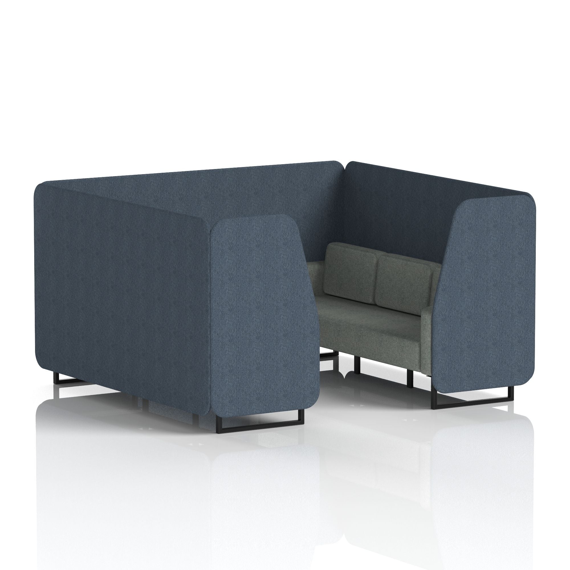 Brixworth Booth in Two Tone – 2, 4 or 6 Seater, Multiple Two-Tone Colour Options, Black or White Frame, Self-Assembly, Fabric & Foam, 10 Year Frame Warranty