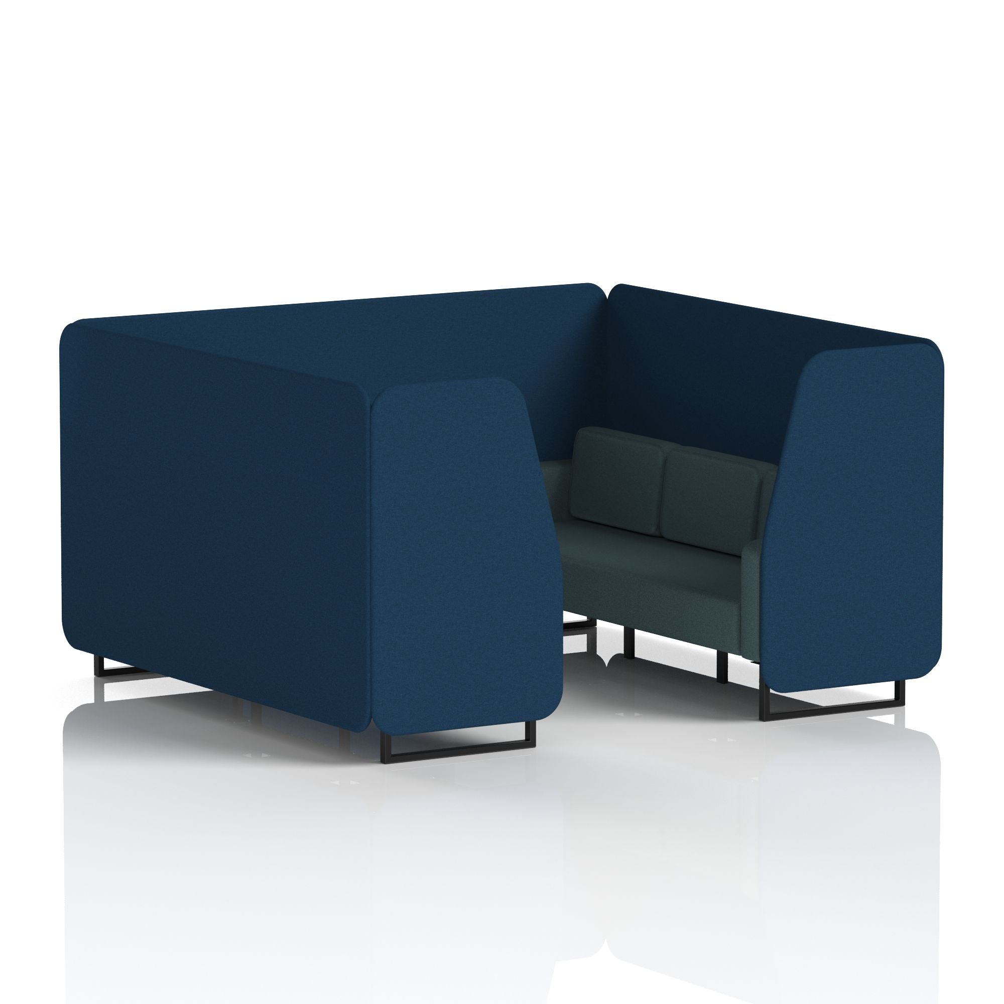 Brixworth Booth in Two Tone – 2, 4 or 6 Seater, Multiple Two-Tone Colour Options, Black or White Frame, Self-Assembly, Fabric & Foam, 10 Year Frame Warranty