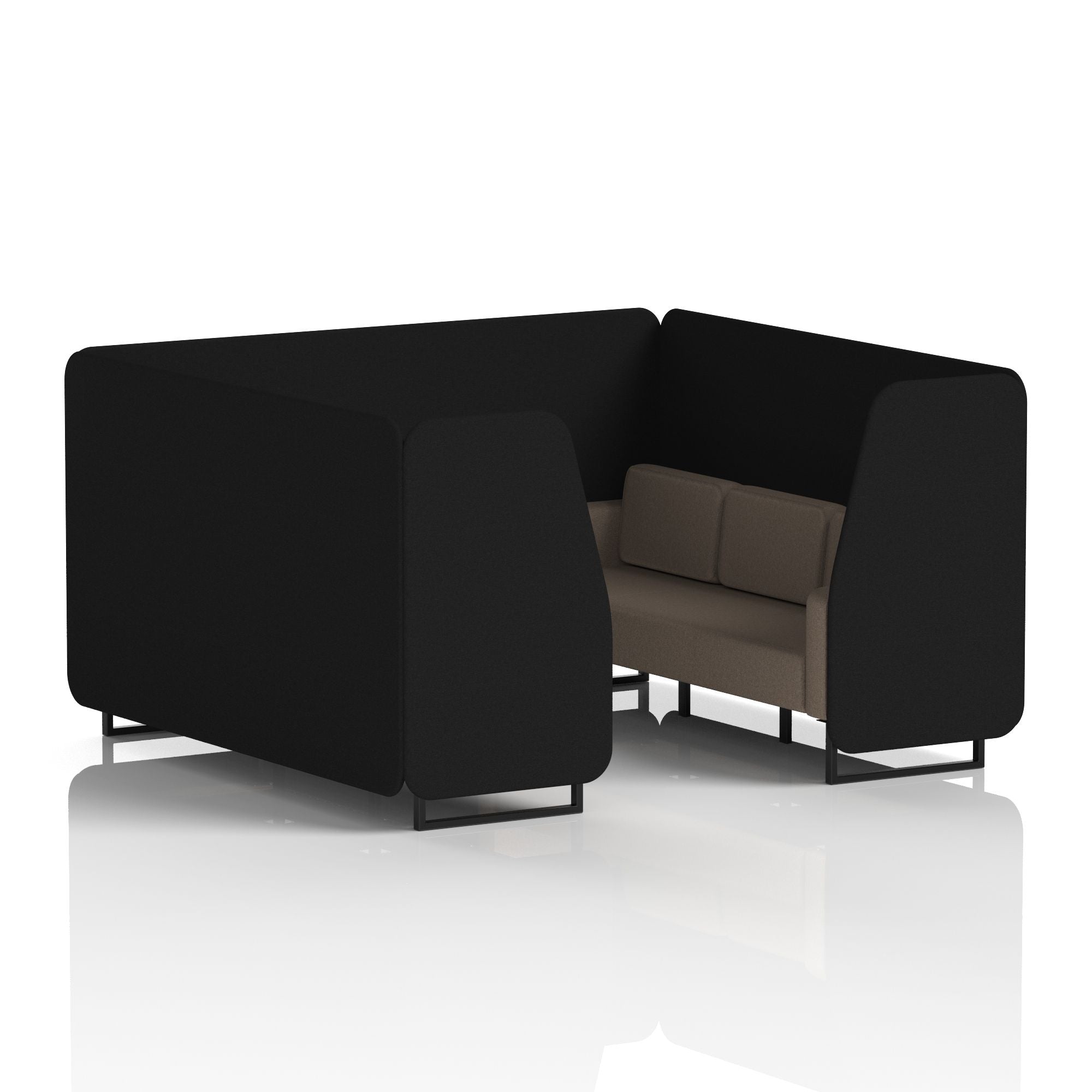 Brixworth Booth in Two Tone – 2, 4 or 6 Seater, Multiple Two-Tone Colour Options, Black or White Frame, Self-Assembly, Fabric & Foam, 10 Year Frame Warranty