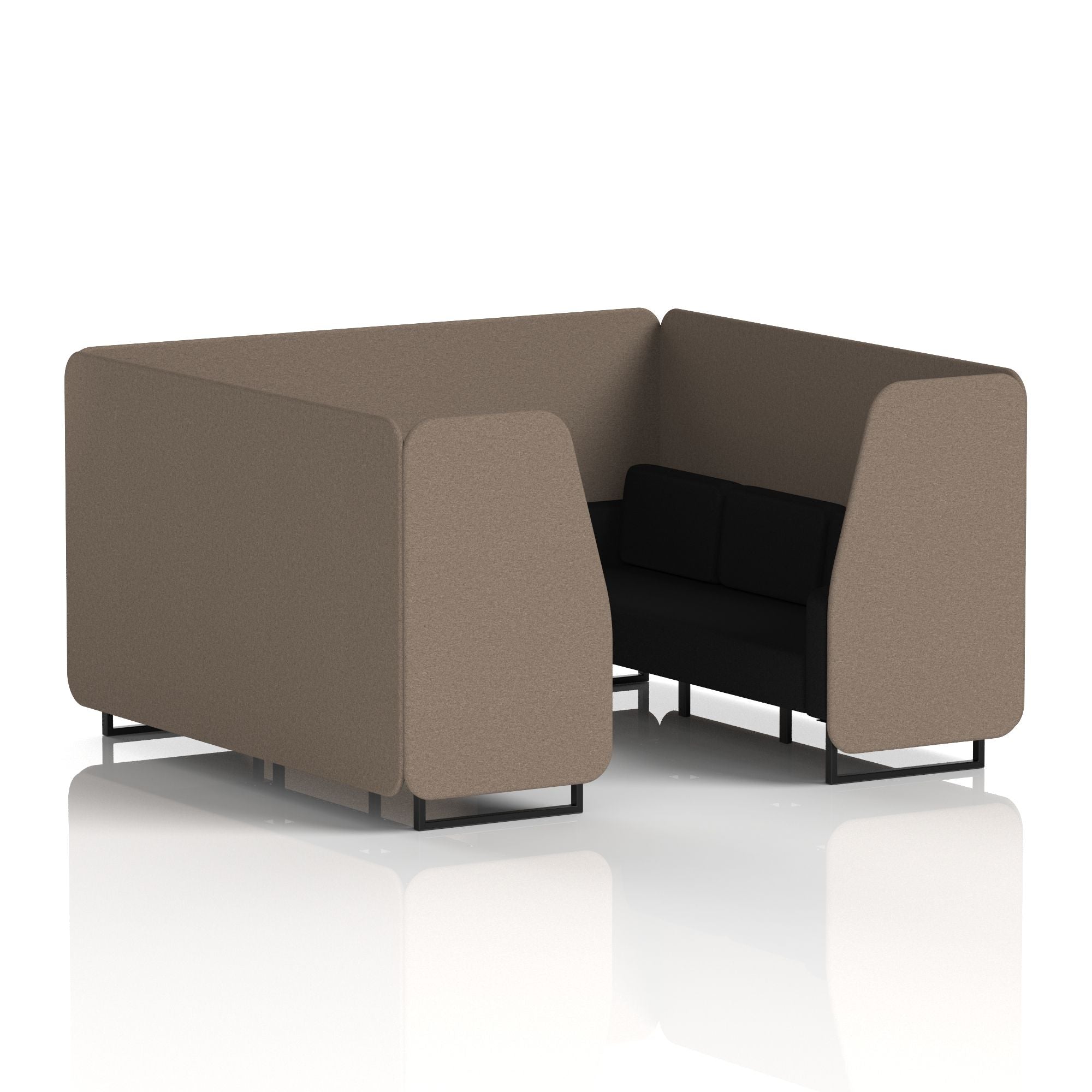 Brixworth Booth in Two Tone – 2, 4 or 6 Seater, Multiple Two-Tone Colour Options, Black or White Frame, Self-Assembly, Fabric & Foam, 10 Year Frame Warranty