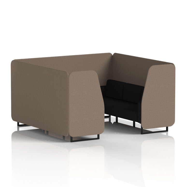 Brixworth Booth in Two Tone – 2, 4 or 6 Seater, Multiple Two-Tone Colour Options, Black or White Frame, Self-Assembly, Fabric & Foam, 10 Year Frame Warranty