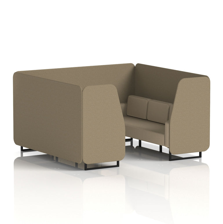 Brixworth Booth in Two Tone – 2, 4 or 6 Seater, Multiple Two-Tone Colour Options, Black or White Frame, Self-Assembly, Fabric & Foam, 10 Year Frame Warranty