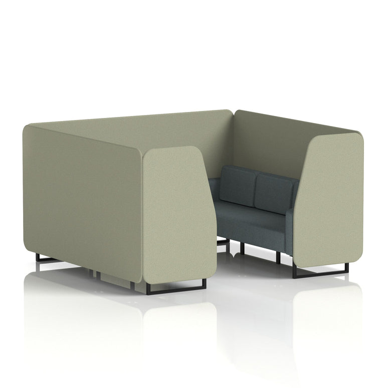 Brixworth Booth in Two Tone – 2, 4 or 6 Seater, Multiple Two-Tone Colour Options, Black or White Frame, Self-Assembly, Fabric & Foam, 10 Year Frame Warranty