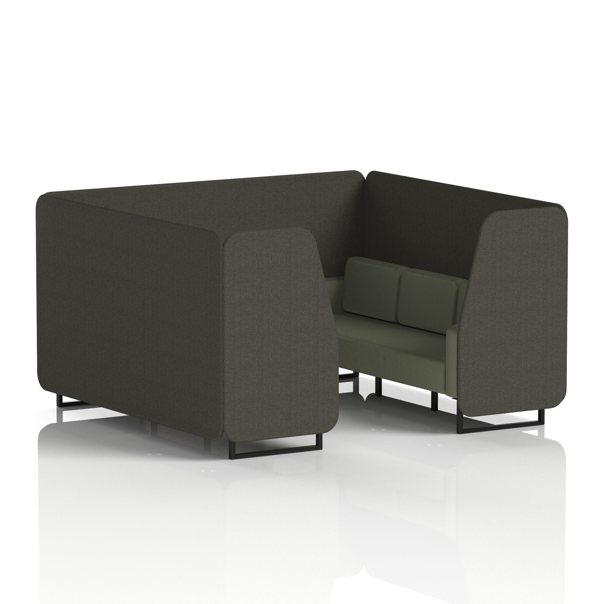Brixworth Booth in Two Tone – 2, 4 or 6 Seater, Multiple Two-Tone Colour Options, Black or White Frame, Self-Assembly, Fabric & Foam, 10 Year Frame Warranty