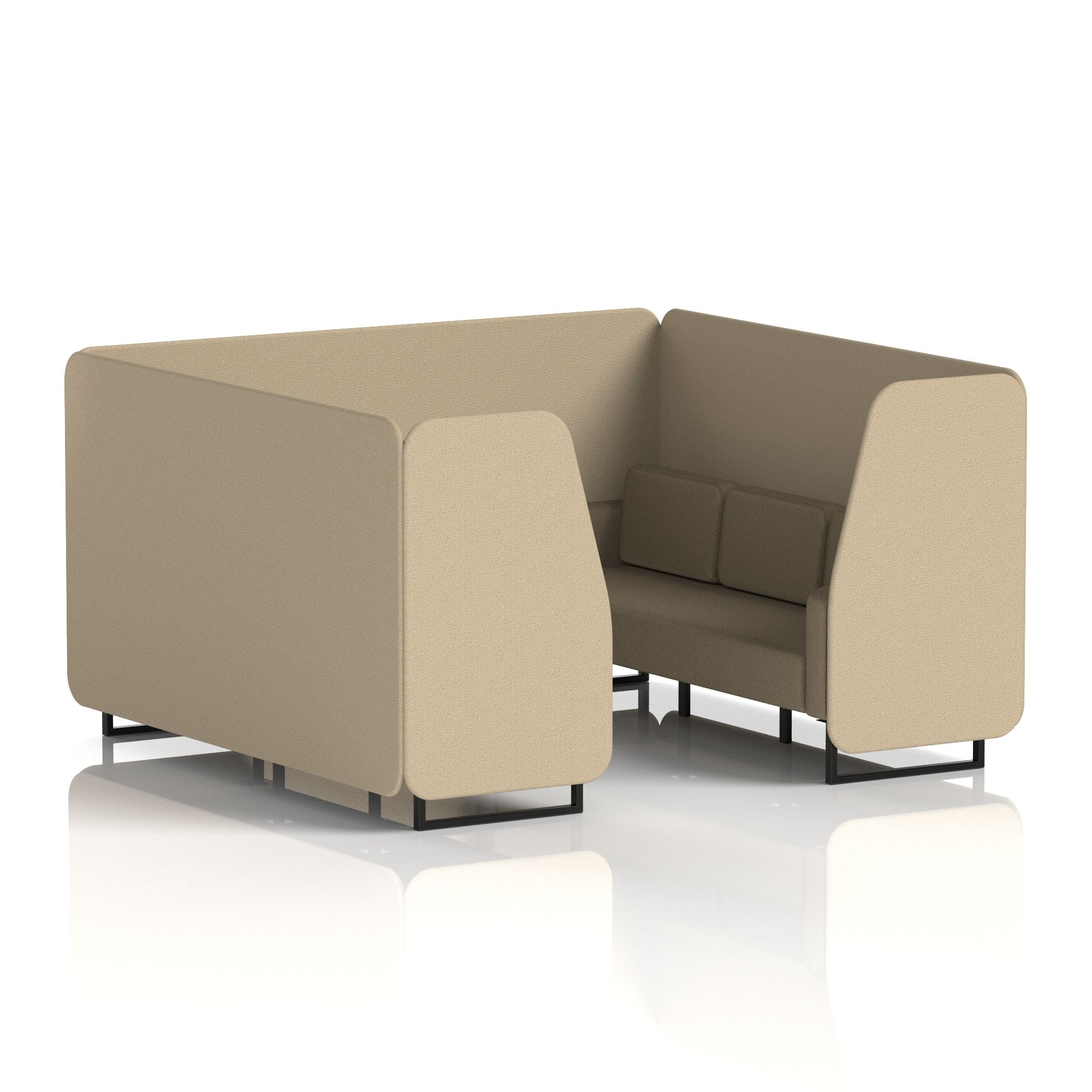 Brixworth Booth in Two Tone – 2, 4 or 6 Seater, Multiple Two-Tone Colour Options, Black or White Frame, Self-Assembly, Fabric & Foam, 10 Year Frame Warranty