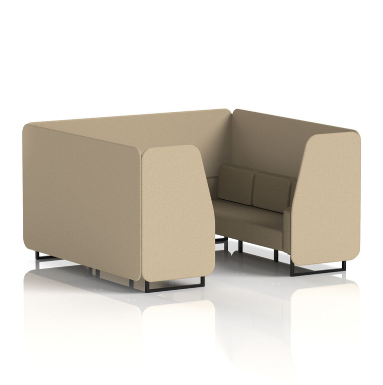 Brixworth Booth in Two Tone – 2, 4 or 6 Seater, Multiple Two-Tone Colour Options, Black or White Frame, Self-Assembly, Fabric & Foam, 10 Year Frame Warranty