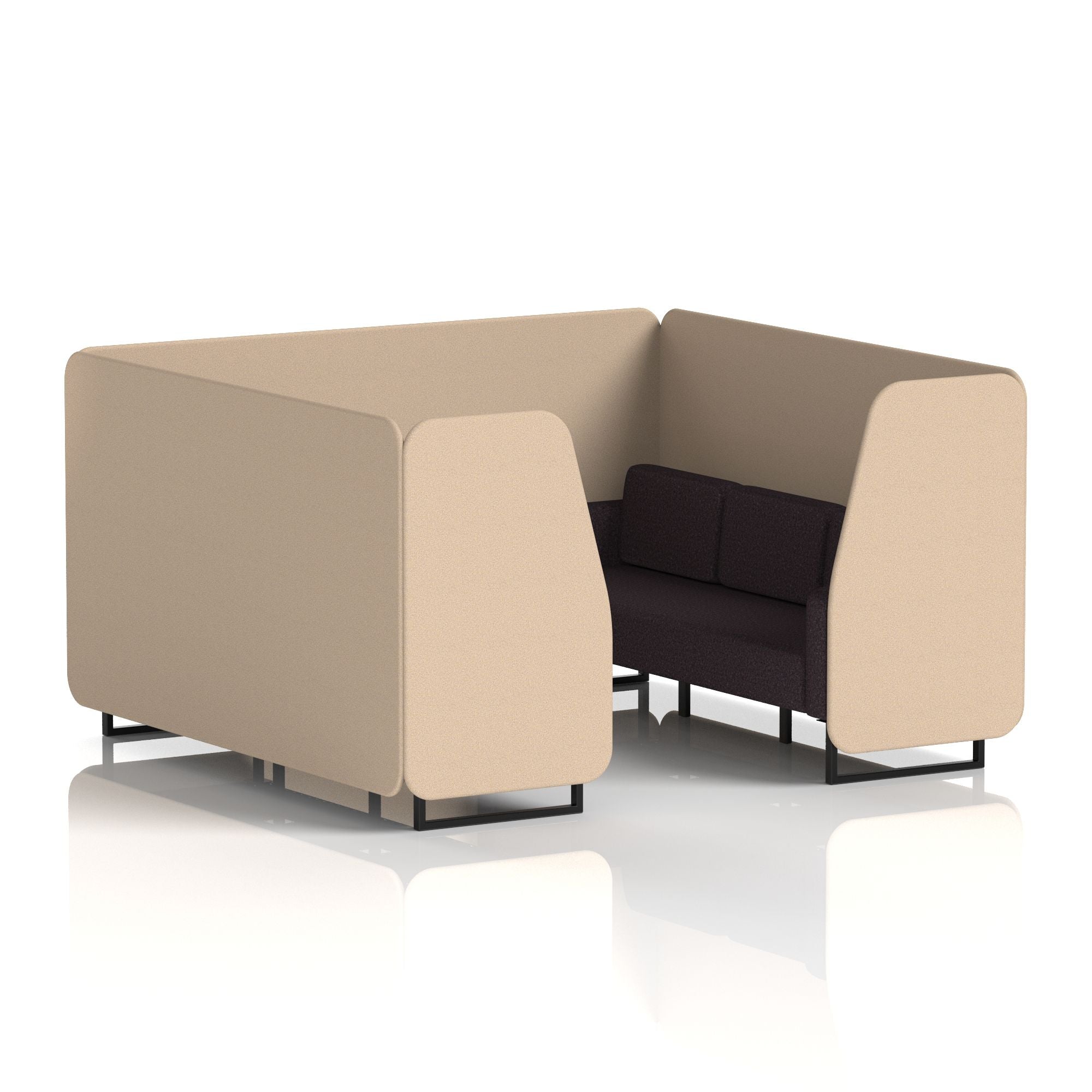 Brixworth Booth in Two Tone – 2, 4 or 6 Seater, Multiple Two-Tone Colour Options, Black or White Frame, Self-Assembly, Fabric & Foam, 10 Year Frame Warranty