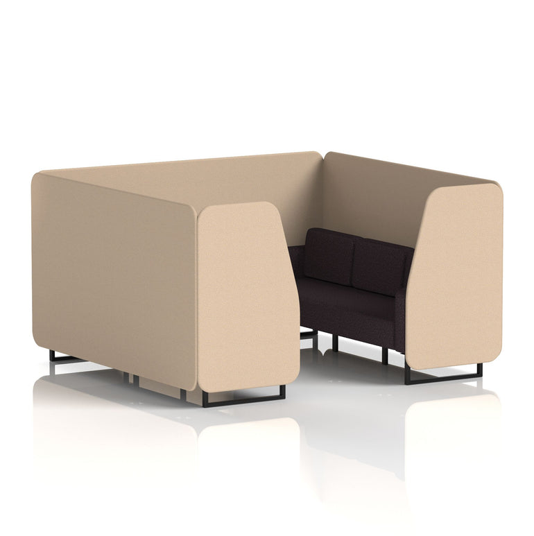 Brixworth Booth in Two Tone – 2, 4 or 6 Seater, Multiple Two-Tone Colour Options, Black or White Frame, Self-Assembly, Fabric & Foam, 10 Year Frame Warranty