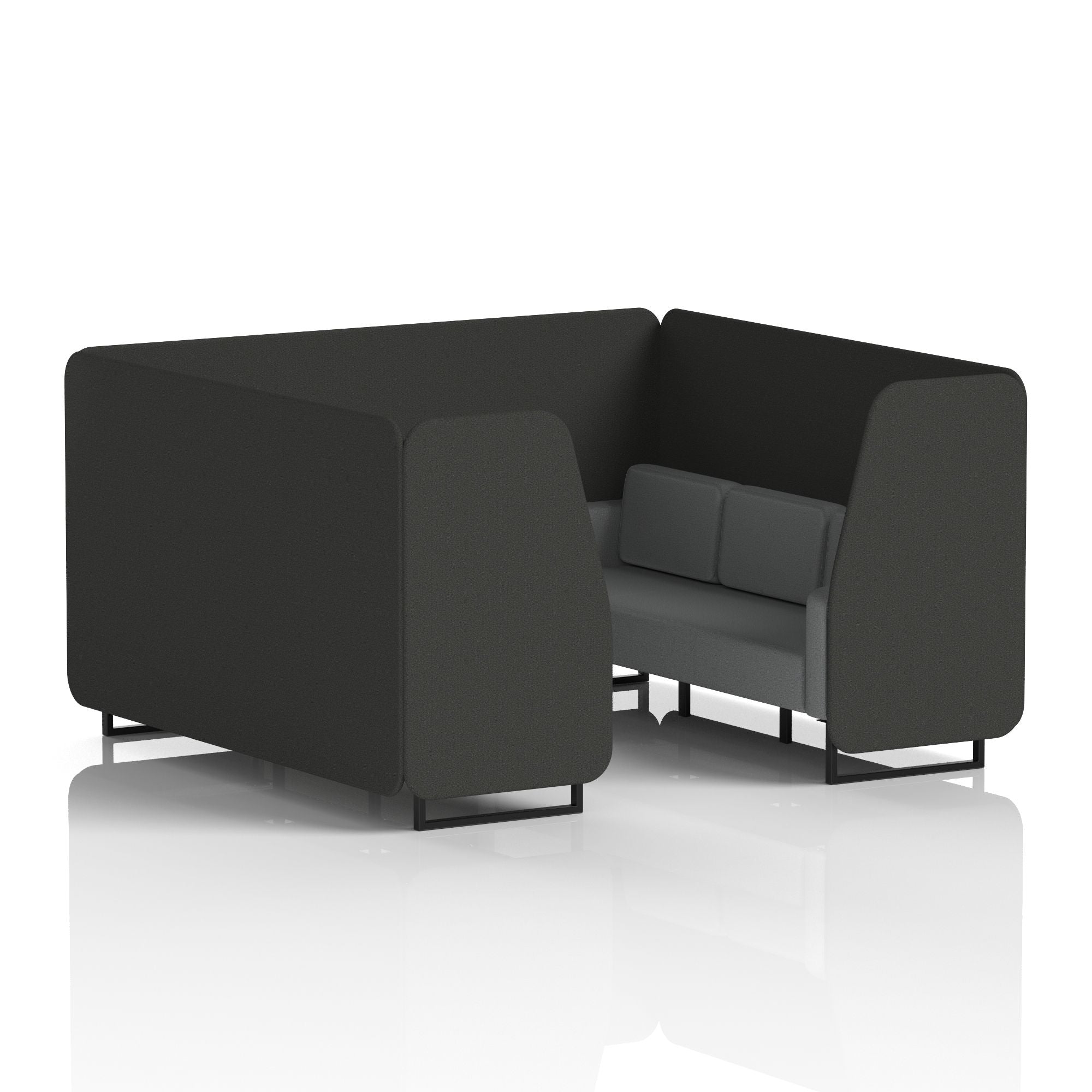 Brixworth Booth in Two Tone – 2, 4 or 6 Seater, Multiple Two-Tone Colour Options, Black or White Frame, Self-Assembly, Fabric & Foam, 10 Year Frame Warranty