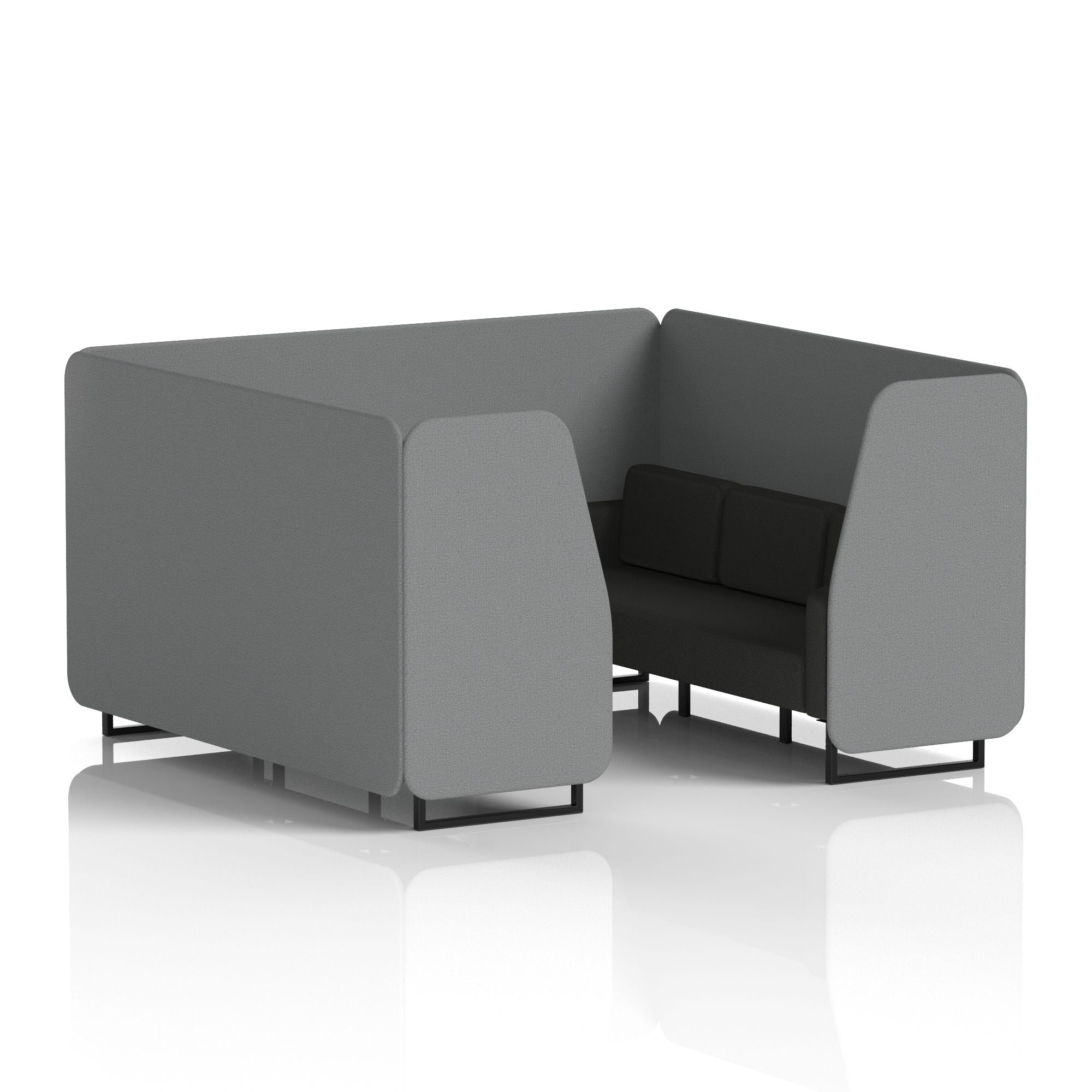 Brixworth Booth in Two Tone – 2, 4 or 6 Seater, Multiple Two-Tone Colour Options, Black or White Frame, Self-Assembly, Fabric & Foam, 10 Year Frame Warranty