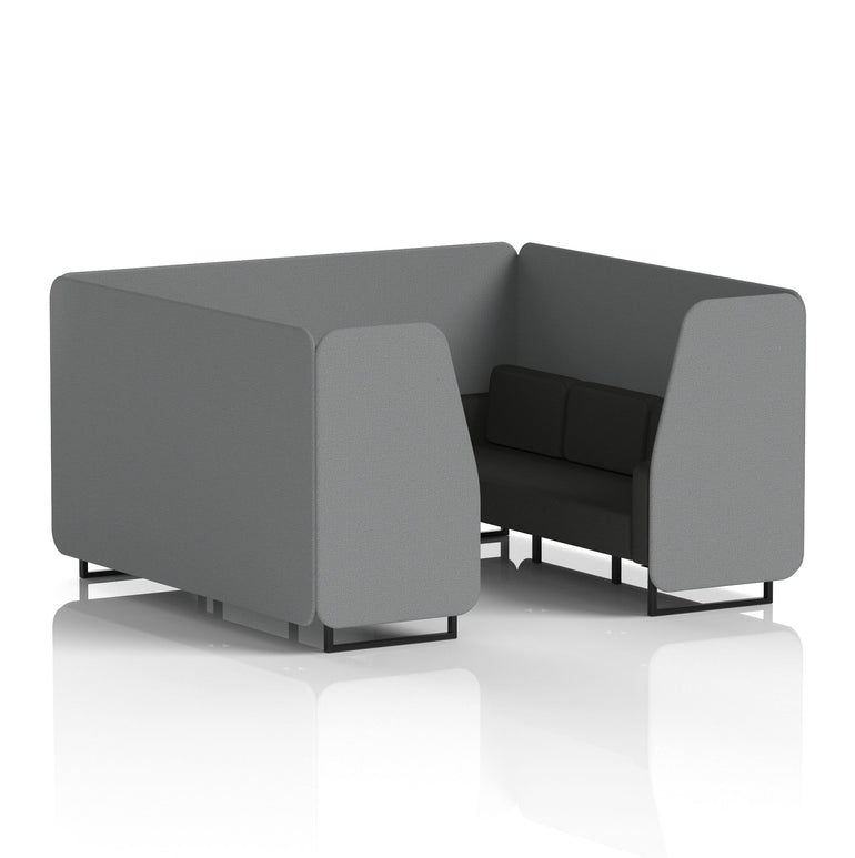 Brixworth Booth in Two Tone – 2, 4 or 6 Seater, Multiple Two-Tone Colour Options, Black or White Frame, Self-Assembly, Fabric & Foam, 10 Year Frame Warranty