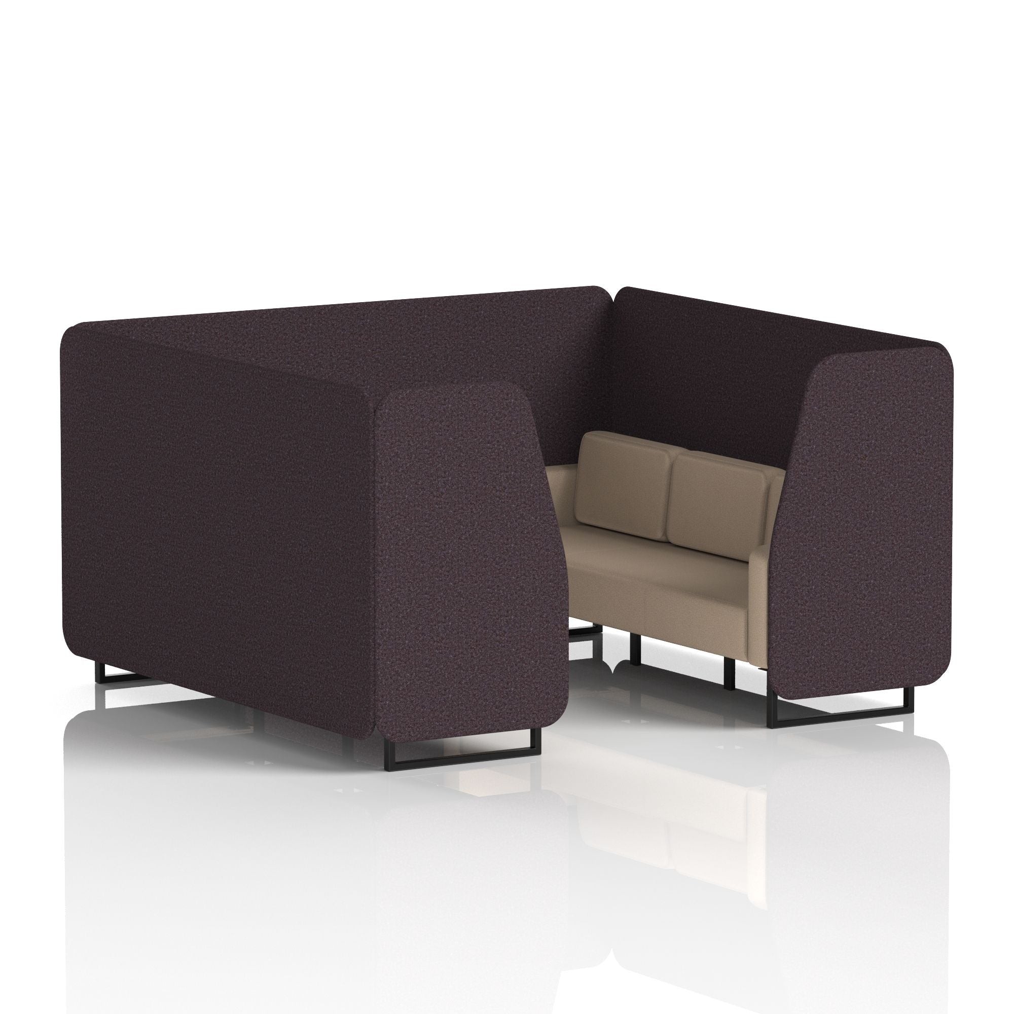 Brixworth Booth in Two Tone – 2, 4 or 6 Seater, Multiple Two-Tone Colour Options, Black or White Frame, Self-Assembly, Fabric & Foam, 10 Year Frame Warranty