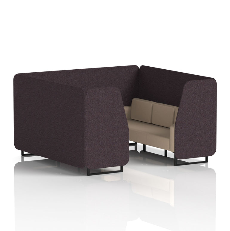 Brixworth Booth in Two Tone – 2, 4 or 6 Seater, Multiple Two-Tone Colour Options, Black or White Frame, Self-Assembly, Fabric & Foam, 10 Year Frame Warranty