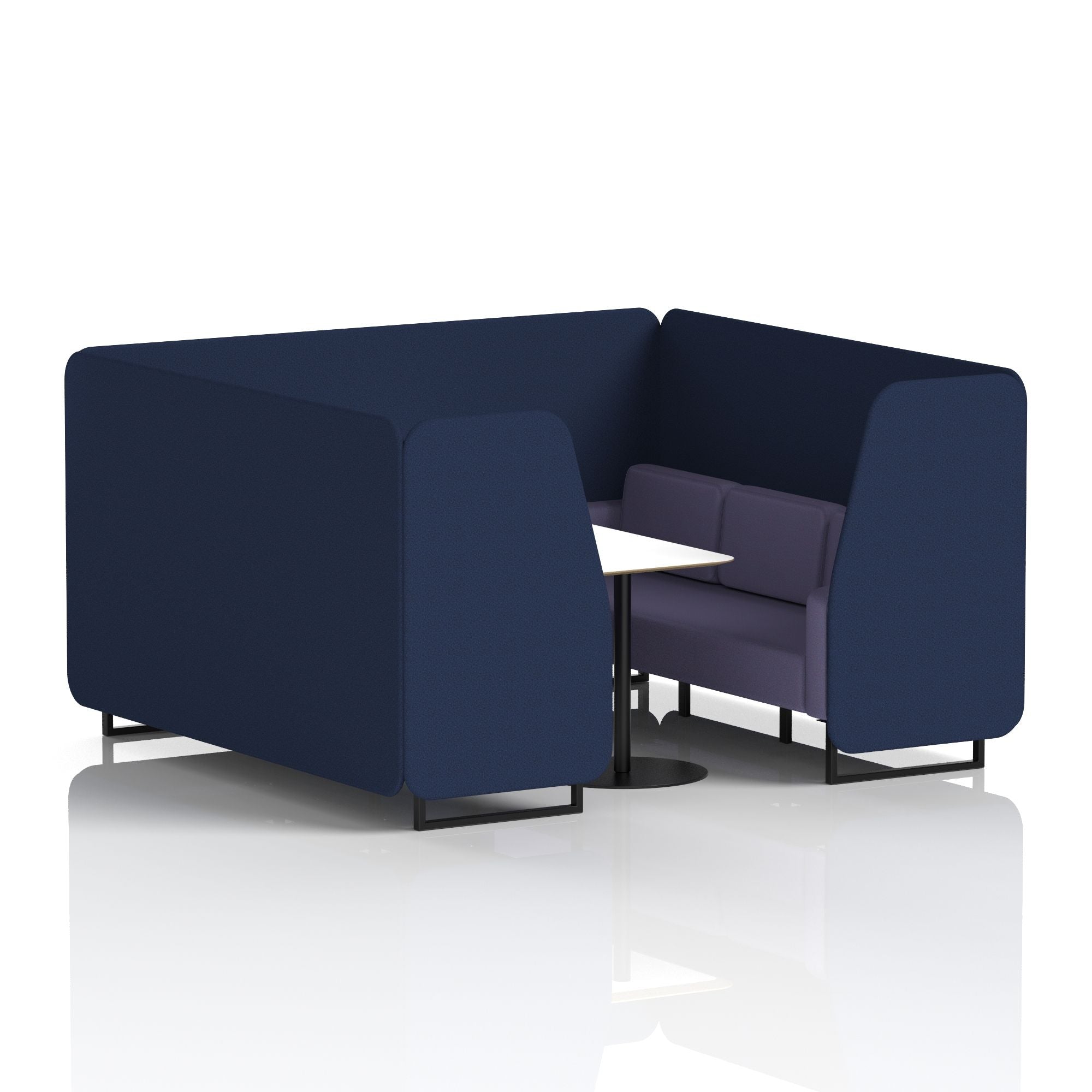 Brixworth Two-Tone Booth with White Table, 2–6 Seater, Multiple Colour Options, Black Frame, Fabric & Plywood, 10 Year Frame Warranty