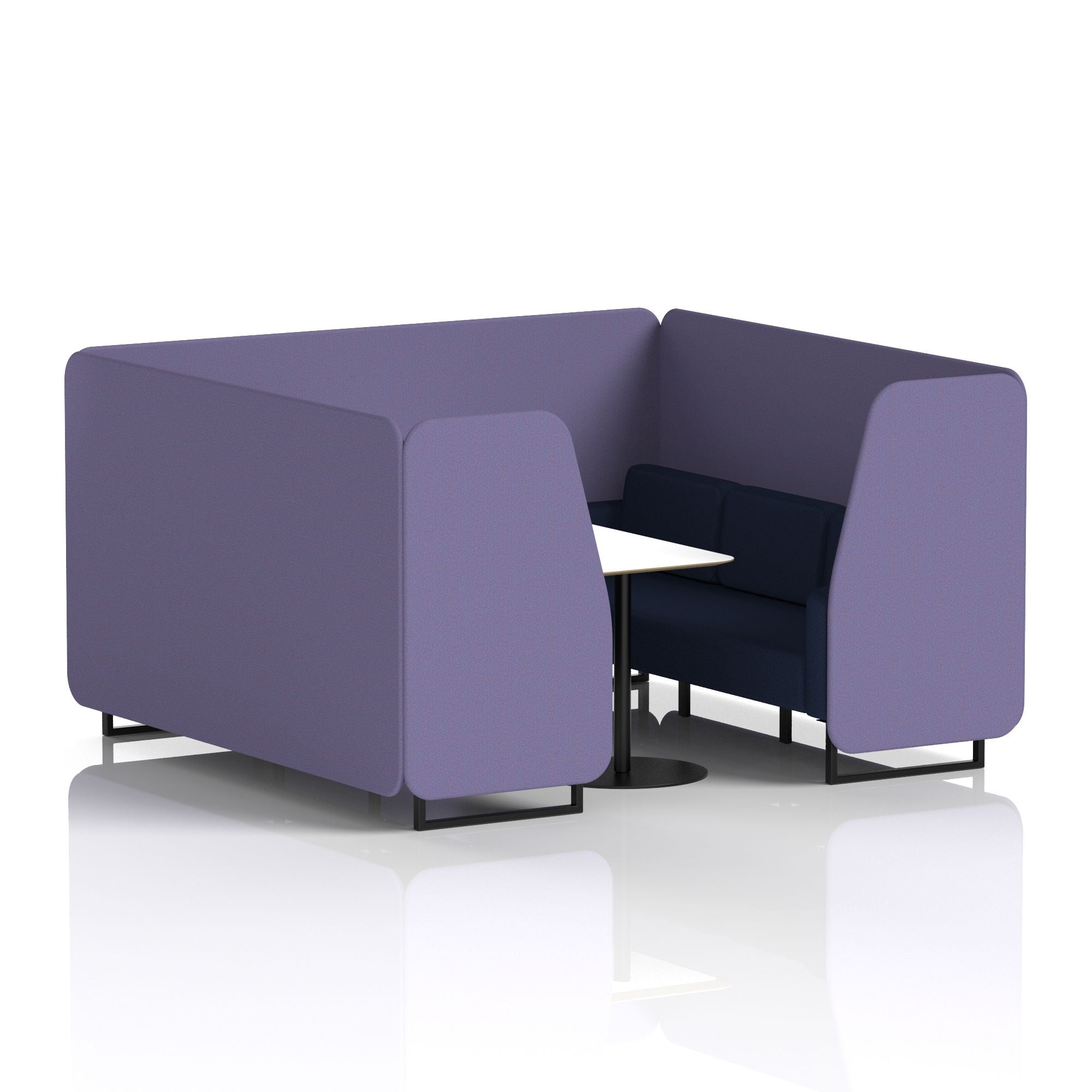 Brixworth Two-Tone Booth with White Table, 2–6 Seater, Multiple Colour Options, Black Frame, Fabric & Plywood, 10 Year Frame Warranty